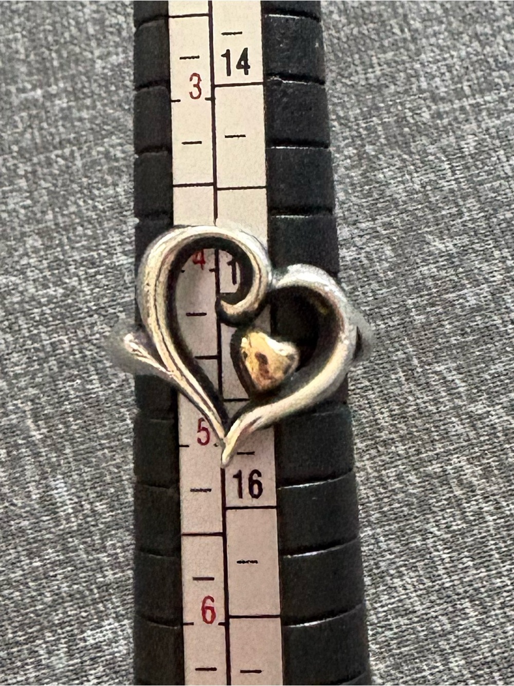 James Avery Retired Two-Tone Heart Ring in Silver and Gold